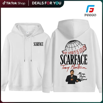 FEEGO Scarface Men's 2-Sided Graphic Tee - 100% Pure Cotton Shortsleeve Round Neck Top, The World is Yours Tony Montana Design, Men's Clothing for Movie Fans, Good Graphic Tees Streetwear Casual Gift for Him Menswear Tshirt - View 20