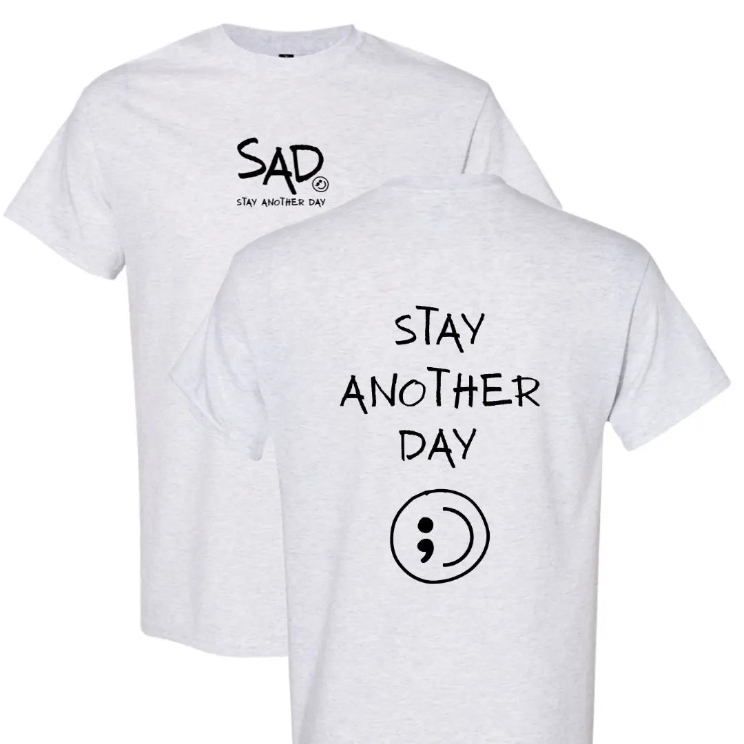 Stay Another Day Men's Cotton Graphic T-Shirt - Short-Sleeve, Loose Fit, Round Neck Crewneck, Minimalist Casual Positivity Graphic Mental Health Awareness Menswear Top, Tshirt - View 10
