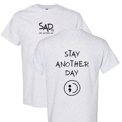 Stay Another Day Men's Cotton Graphic T-Shirt - Short-Sleeve, Loose Fit, Round Neck Crewneck, Minimalist Casual Positivity Graphic Mental Health Awareness Menswear Top, Tshirt - View 10