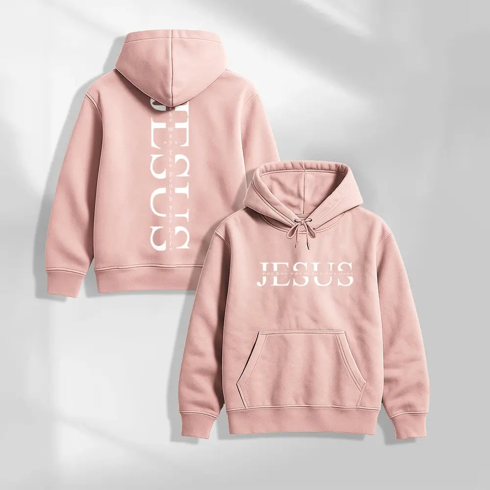 Unisex Jesus Graphic Print Oversized Hoodie Sweatshirt, Casual Long Sleeve Pullover Hooded Top, Loose Fit Religious Faith Inspired American Streetwear Hoodie for Daily Wear, Travel, Outdoor Activities and Fall Winter Fashion - View 9