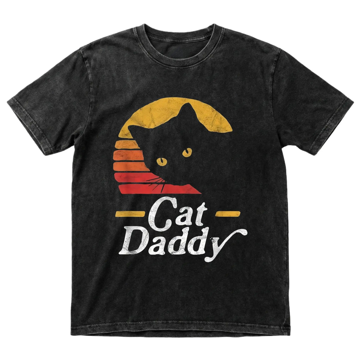 Men's Vintage Short-Sleeve Round Neck Distressed Cat T-Shirt - 80s Retro Style, Love-Themed Father's Day Gifts, Casual Summer Outdoor Top - View 11