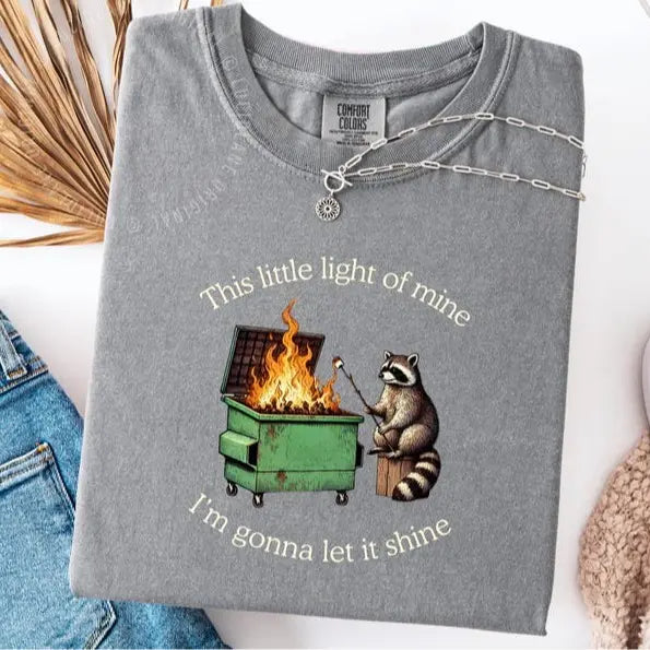 Comfort Colors Funny Parody Shirt: Dumpster Fire Raccoon TShirt, Mental Health Tee - View 5