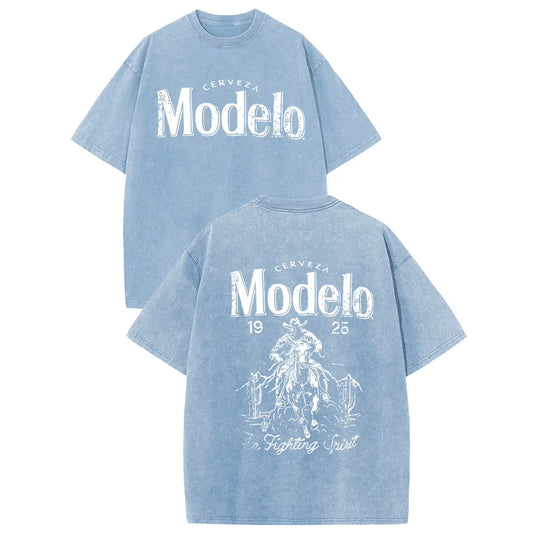 S-5XL Acid Wash Vintage Graphic T-Shirt, Heavyweight Cotton Short Sleeve Crewneck Tee, Casual Streetwear Summer Top for Men Women,back to school - View 1