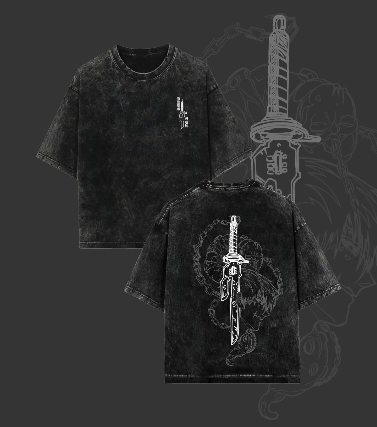 Men's Toji Vintage Oversized Washed Cotton Graphic Tee - Unisex Lightweight Apparel, Good Graphic Shirts, Men's Clothing, Anime Manga Themed Loungewear Gift for Anime Fans, Menswear - View 1