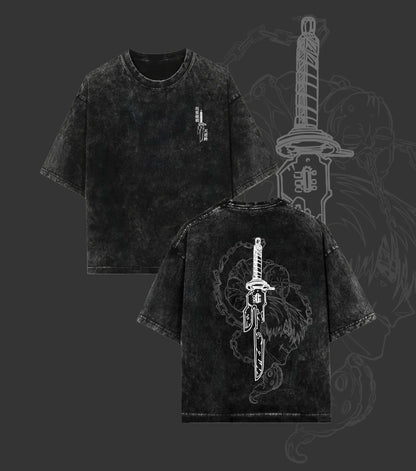 Men's Toji Vintage Oversized Washed Cotton Graphic Tee - Unisex Lightweight Apparel, Good Graphic Shirts, Men's Clothing, Anime Manga Themed Loungewear Gift for Anime Fans, Menswear - View 1