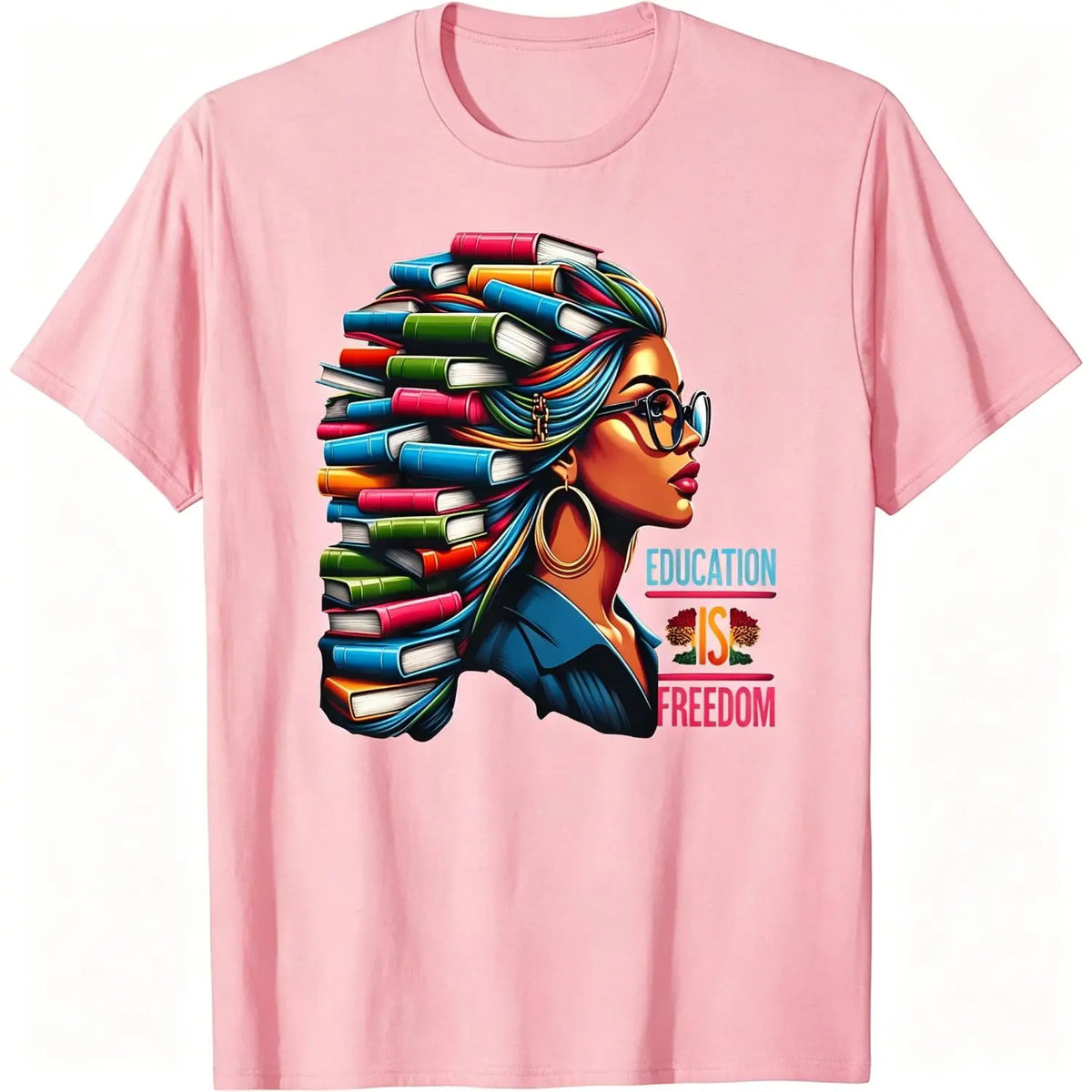 100% Made in the USA U.S.A., 180 grams of education is free, black teacher books, black history month t-shirt - View 11