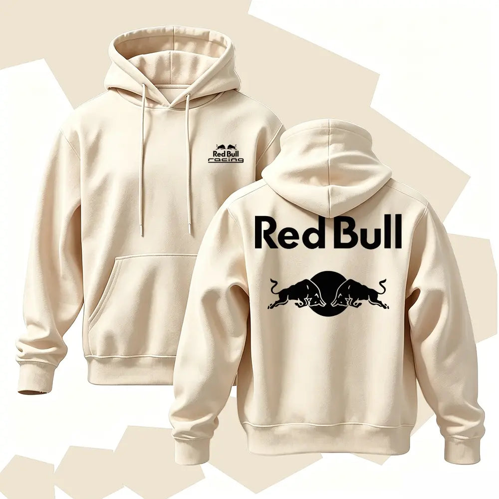 Racing Graphic Hoodie, Men's Cotton Pullover Sweatshirt, Vintage Streetwear Hoodie, Bold Back Print Casual Long Sleeve Top - View 3