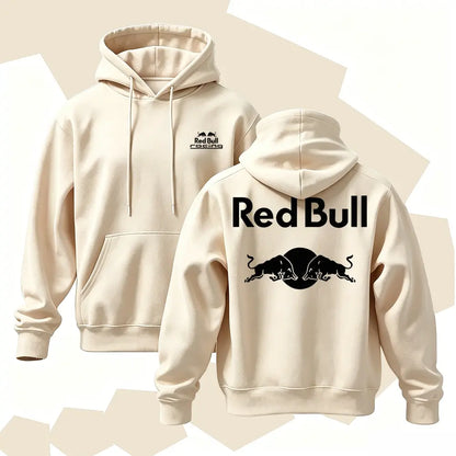 Racing Graphic Hoodie, Men's Cotton Pullover Sweatshirt, Vintage Streetwear Hoodie, Bold Back Print Casual Long Sleeve Top - View 3