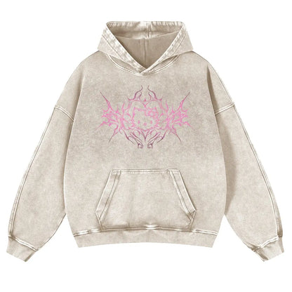 Y2K Dark Aesthetic Cat Pullover Hoodie Kitten 380g Autumn VIntage Washed Hoodie Graphic Sweatshirt,back to school,back to school shopping,clothes for back to school,first day of school outfits - View 2