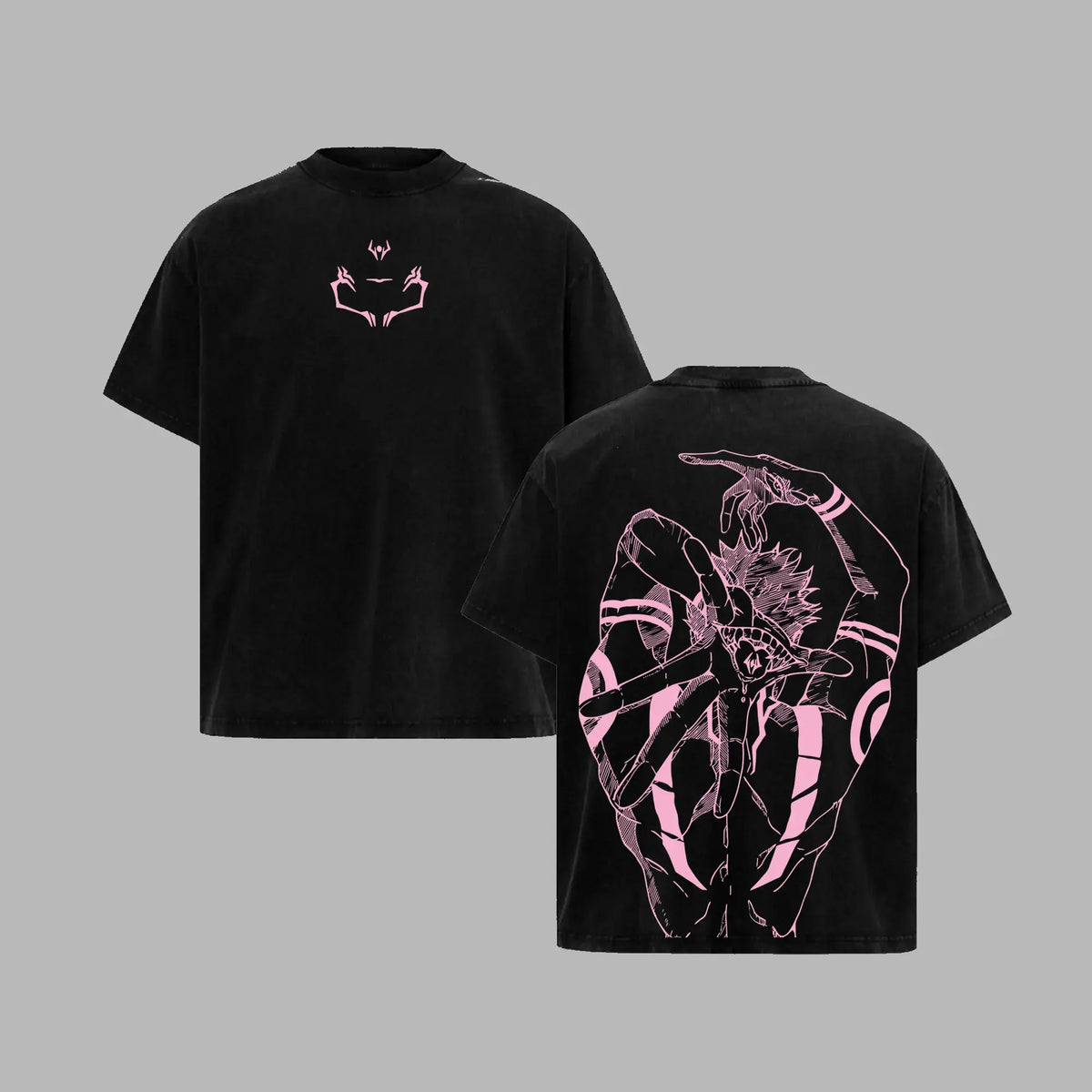 Sukuna Jujutsu Kaisen - Jujutsu Kaisen Anime Retro Unisex Acid Washed T-Shirt, 100% Heavy Cotton Oversized Unisex Anime Merch, Soft Cotton Streetwear Clothes, Unisex Manga Apparel, Gift for Anime Fans, Anime GiftGift Menswear Top Tshirt Gamis Tropical - View 3