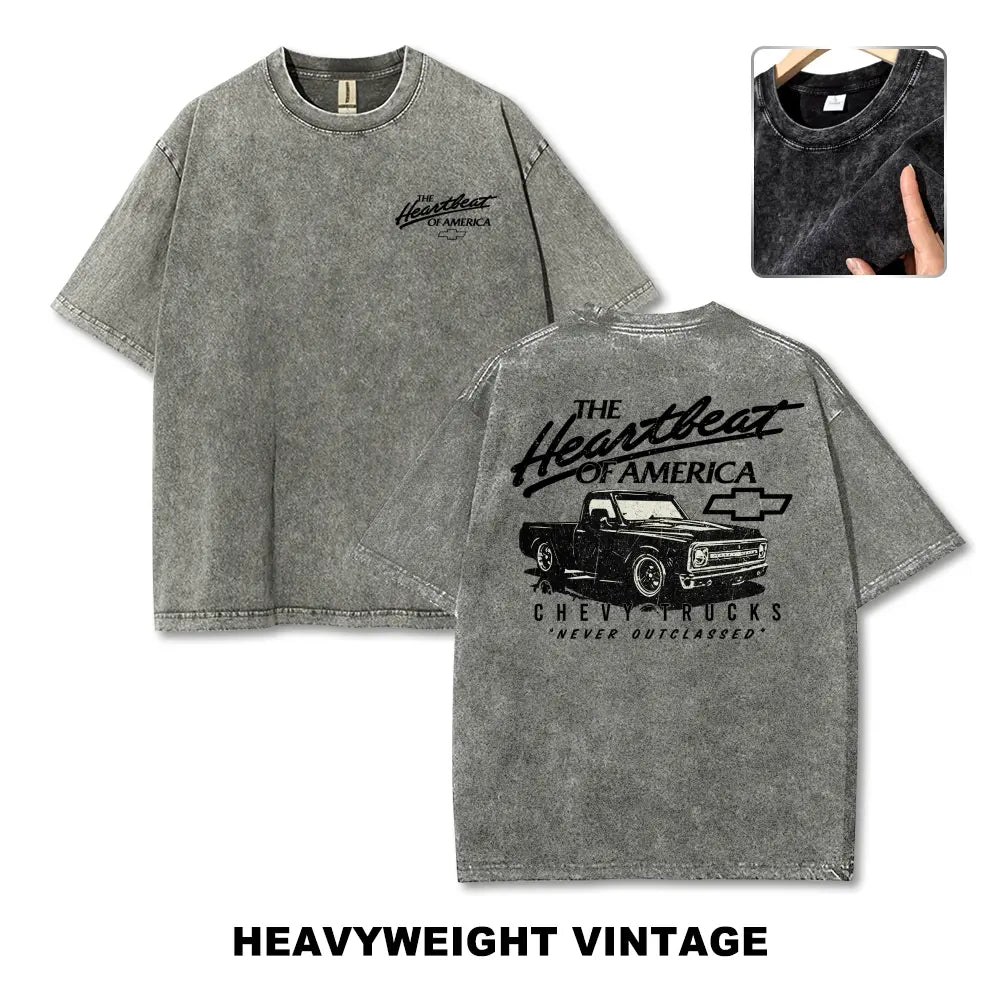 Truck Car Graphic Vintage Washed Tee 90s Men's Graphic Tee t Shirts Funny Graphic Tee Good Graphic Tees Graphic Tees Streetwear Outfits Men Vacation Outfits Oversized Tshirt Men,clothes for back to school,first day of school outfits - View 1