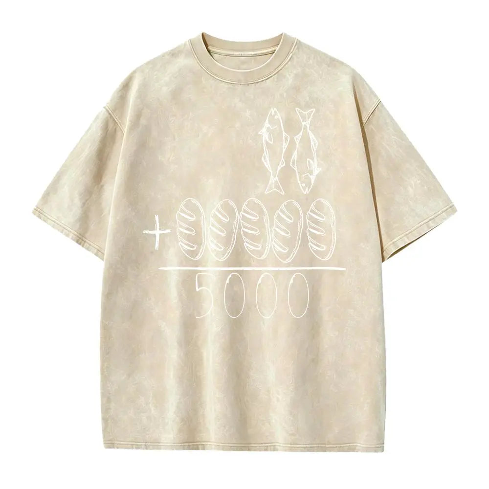 2 Fishes 5 Breads Jesus Feeds The 5000 Christian Bible Verses T-Shirt Knit Classic - View 8