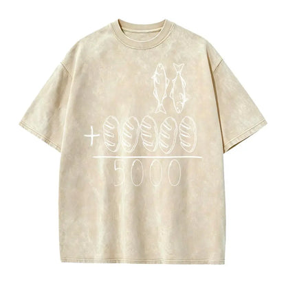 2 Fishes 5 Breads Jesus Feeds The 5000 Christian Bible Verses T-Shirt Knit Classic - View 8