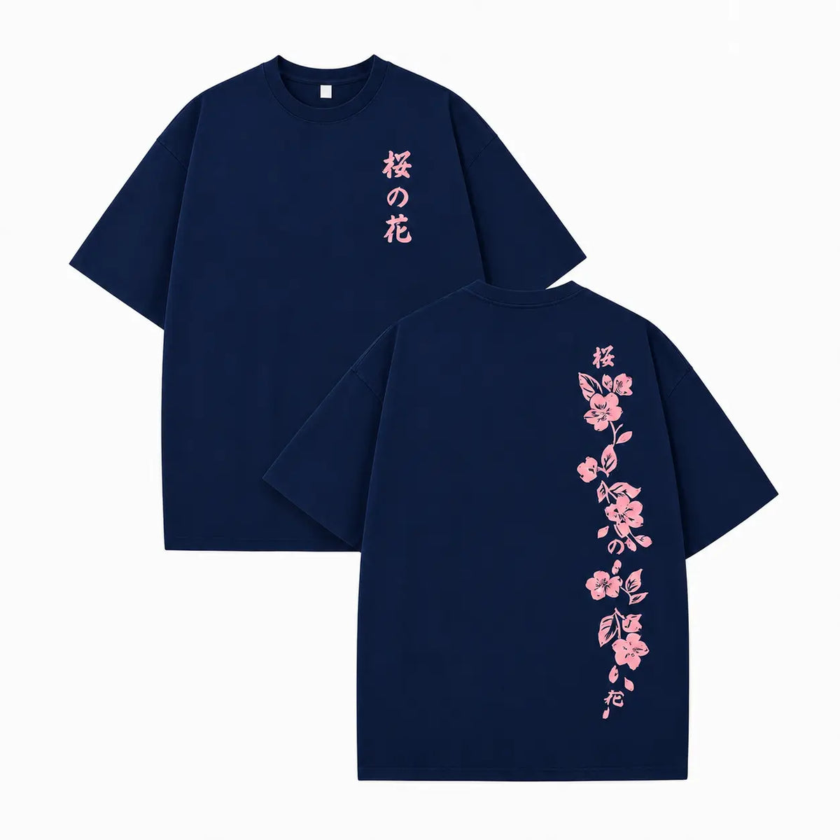 Men's Crew Neck Graphic Tee - Unisex 230g Premium Soft Cotton Vintage Striped Tie-Dye Short-Sleeve, Chic Preppy Retro Streetwear, Double-Sided HD Japanese Cherry Blossom Print, Skin-Friendly Breathable Oversized Black Flora Thanksgiving Gift - View 14