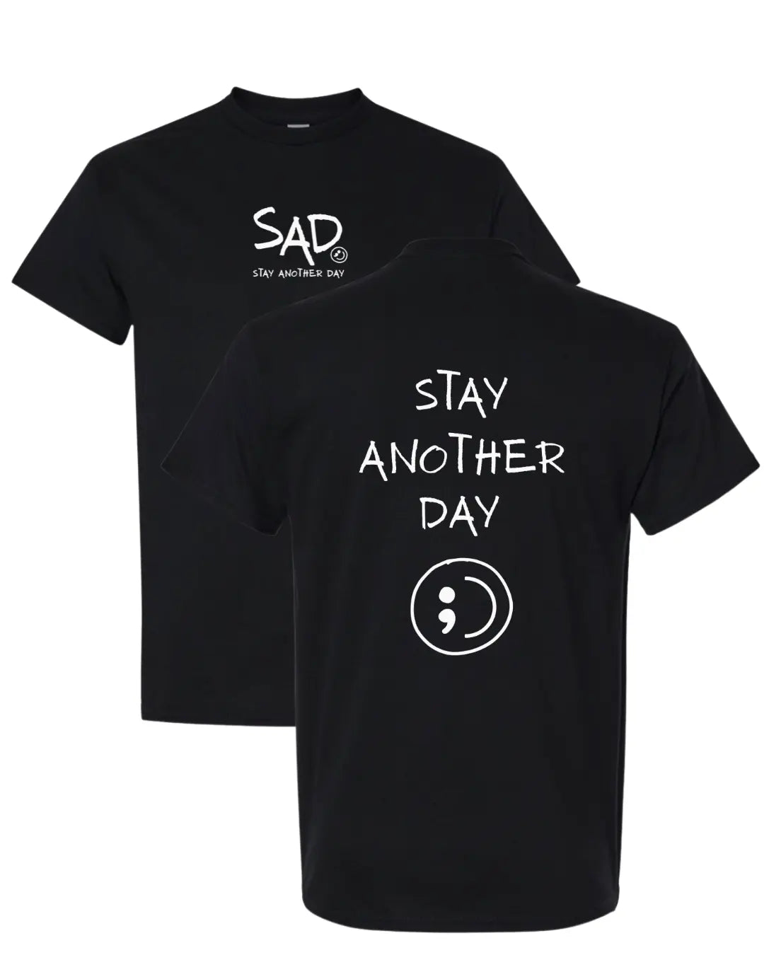 Stay Another Day Men's Cotton Graphic T-Shirt - Short-Sleeve, Loose Fit, Round Neck Crewneck, Minimalist Casual Positivity Graphic Mental Health Awareness Menswear Top, Tshirt - View 4