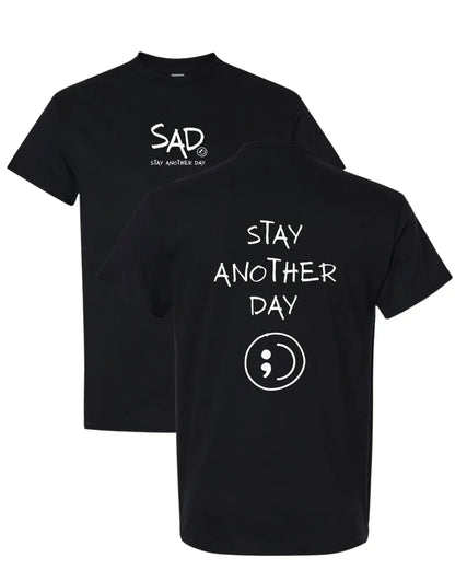 Stay Another Day Men's Cotton Graphic T-Shirt - Short-Sleeve, Loose Fit, Round Neck Crewneck, Minimalist Casual Positivity Graphic Mental Health Awareness Menswear Top, Tshirt - View 4