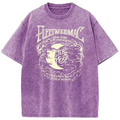 [S-5XL!]Holafish Acid Wash Vintage Moon Pattern T-Shirt Update DTG Pure Cotton Streetwear Graphic Vintage Tees Menswear Womenswear Crewneck Tshirt Summerwear - View 15