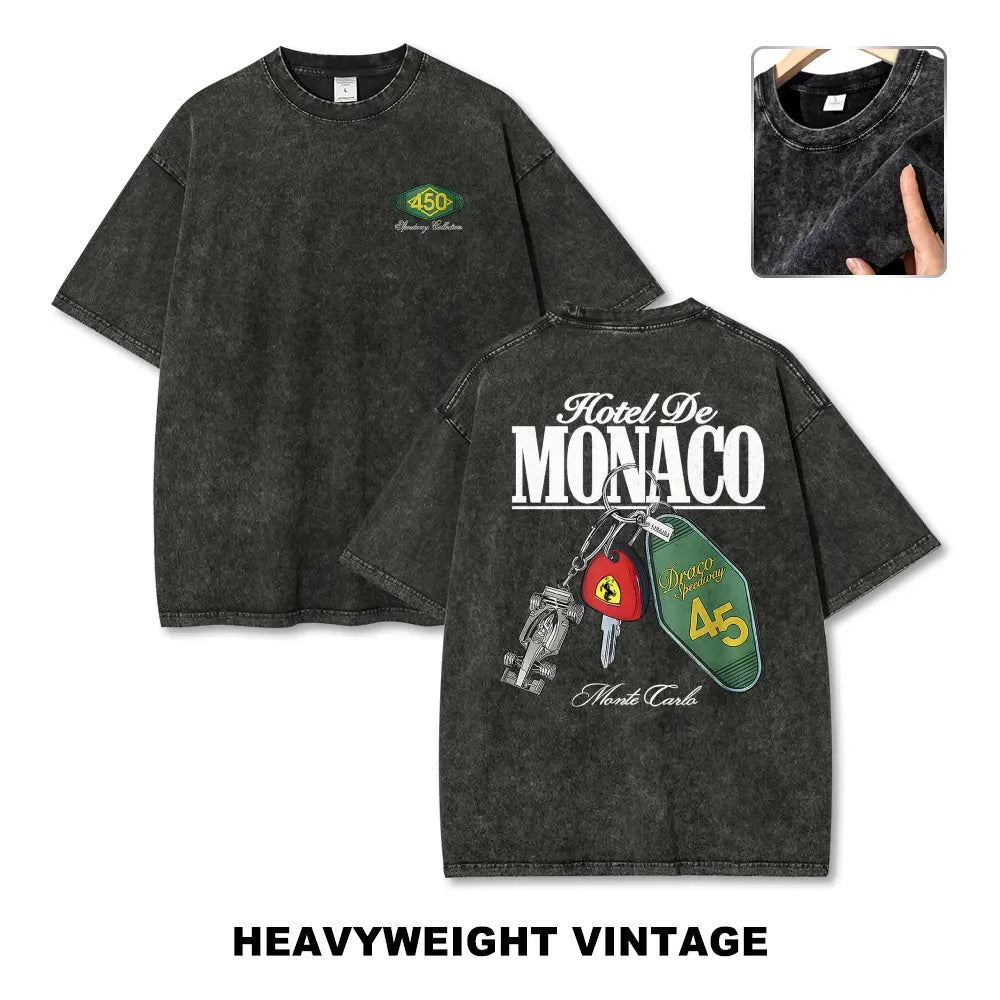 Hotel De Monaco Racing Poster Vintage Washed Tee 90s Men's Graphic Tee t Shirts Funny Graphic Tee Good Graphic Tees Graphic Tees Streetwear Outfits Men Vacation Outfits Oversized Tshirt Men,back to school,back to school shopping - View 2
