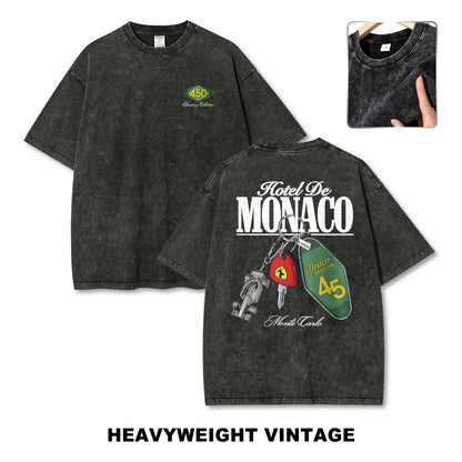 Hotel De Monaco Racing Poster Vintage Washed Tee 90s Men's Graphic Tee t Shirts Funny Graphic Tee Good Graphic Tees Graphic Tees Streetwear Outfits Men Vacation Outfits Oversized Tshirt Men,back to school,back to school shopping - View 2