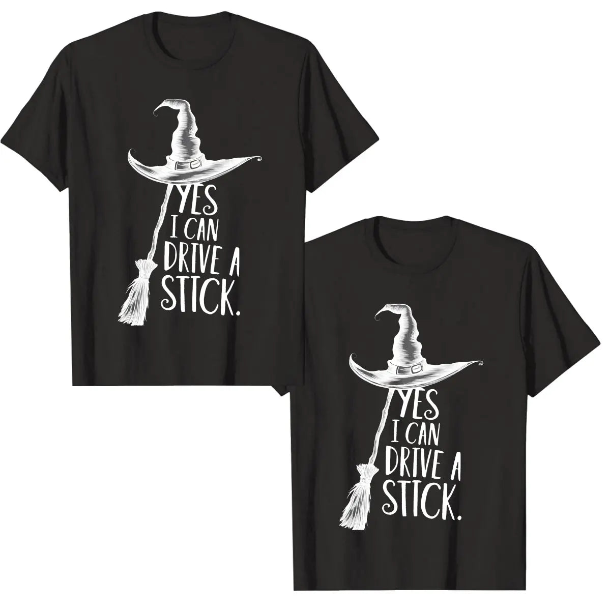 Women's Yes I Can Drive a Stick Witch Graphic T-Shirt, Casual Oversized 100% Cotton Short Sleeve Top for Spring Summer - View 13