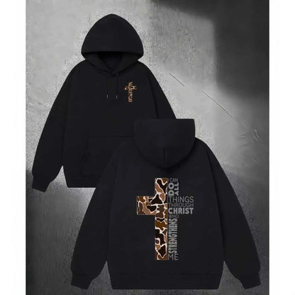 Christian T-Shirt, Camo Cross Design With Philippians 4:13 Verse, Perfect For Faithful Believers And Outdoorsmen - View 14
