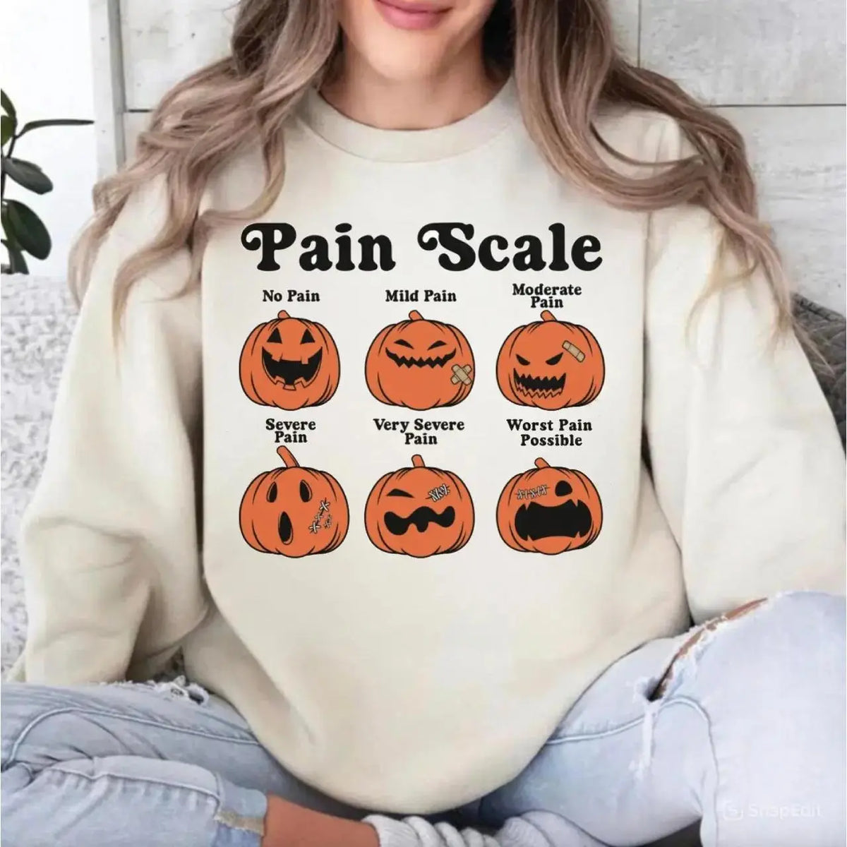 Halloween Nurse Sweatshirt, Pain Scale Fall Pumpkin Nurse T-Shirt, RN Shirt, Pediatric Nurse Gifts, Registered Nurse Hoodie, Nursing Tee - View 1
