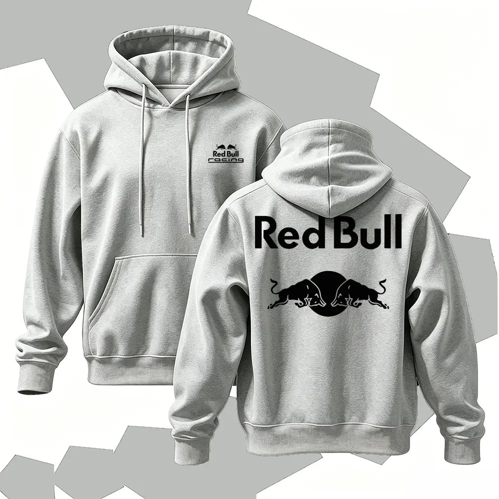 Racing Graphic Hoodie, Men's Cotton Pullover Sweatshirt, Vintage Streetwear Hoodie, Bold Back Print Casual Long Sleeve Top - View 5