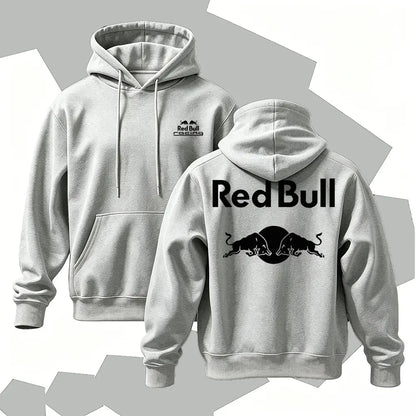 Racing Graphic Hoodie, Men's Cotton Pullover Sweatshirt, Vintage Streetwear Hoodie, Bold Back Print Casual Long Sleeve Top - View 5