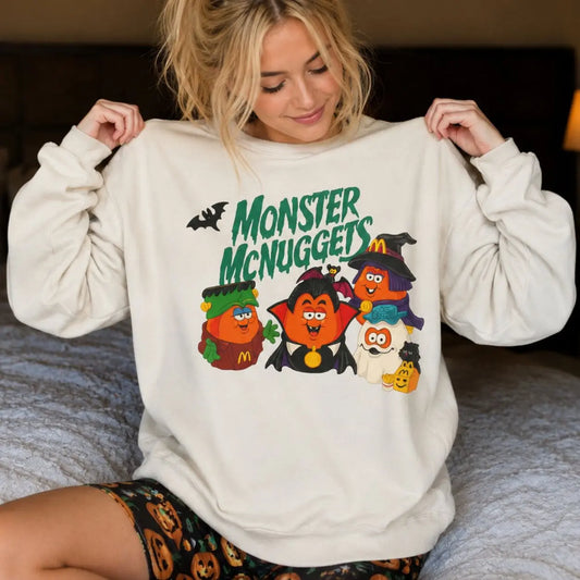 Vintage Halloween Nuggets Sweatshirt, 90s Monster Nuggets Shirt, Retro Halloween Sweatshirt, Halloween Nugget Shirt, Summerween Tee - View 1