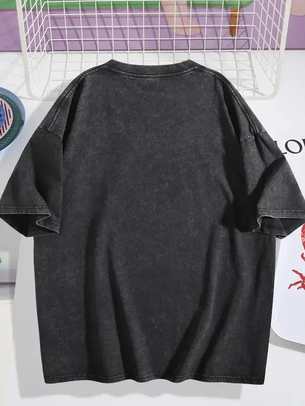 Men's Jujutsu Kaisen Choso Round Neck T-Shirt - Oversized Vintage Distressed 2-Sided Washed Anime Merch, Halloween Streetwear Clothing, Casual Men's Clothing Graphic Top, Tshirt, Graphic Tee - View 3