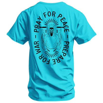 COMBAT IRON Men's Soft Cotton Graphic T-Shirt - Short-Sleeve, Round Neck, Tapered Athletic Menswear Top with "Pray For Peace. Prepare For War." Print, Comfortable Fabric - View 9