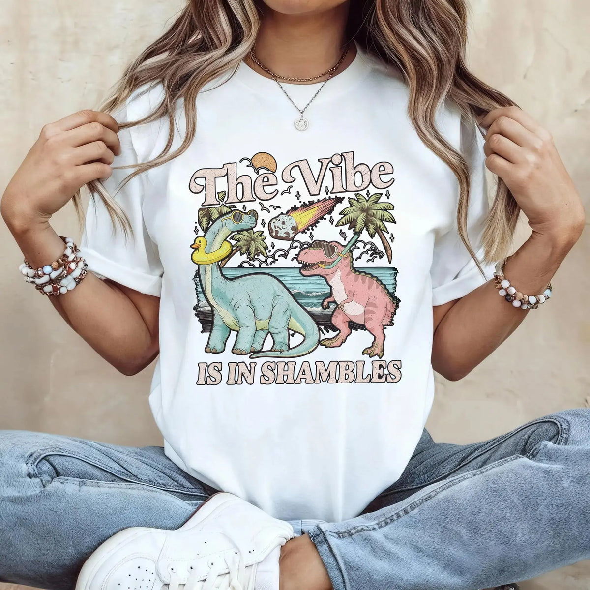 The Vibe Is In Shambles TShirt, Funny Dinosaur Sweatshirt, Cute Mental Health Tee Gift, Gift For Her - View 15