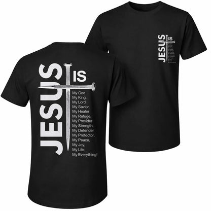 Men's Relaxed Fit Graphic T-Shirt, Breathable 100% Cotton Streetwear Cross Print Top with Short Sleeves, Shortsleeve,back to school,back to school shopping, Casual Clothes Fabric - View 1