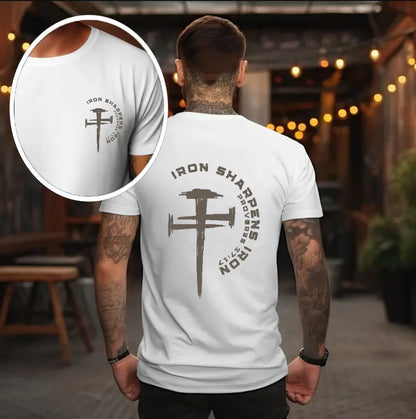 Iron Sharpens Iron Christian Gym Shirt Gym Pump Christian Clothes Proverbs Bible Verse Shirt Christian Streetwear Jesus Christian Man Shirt - View 3