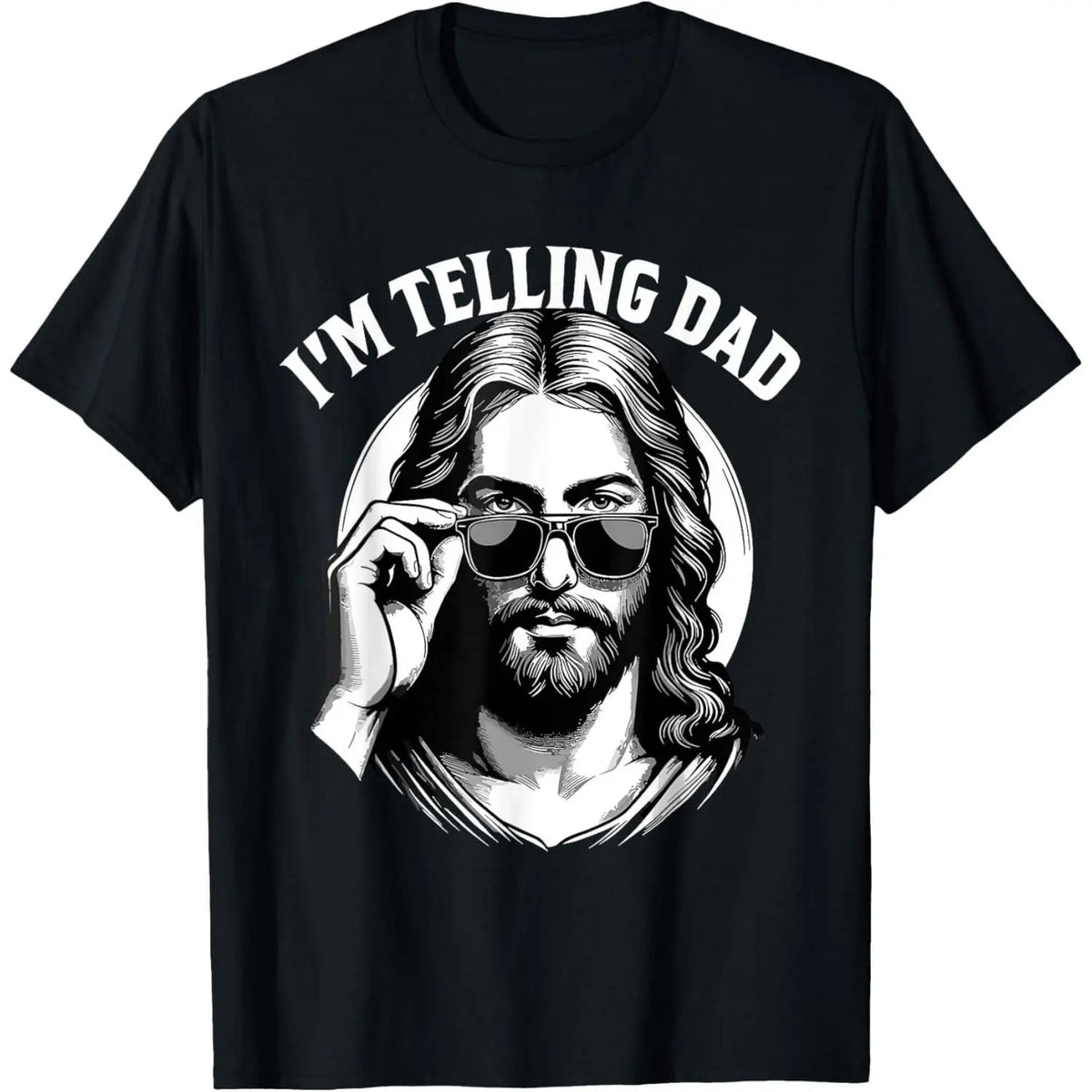 Kids' American Spirit Graphic T-Shirt - "I'm Telling Dad" Jesus Lovers Football Easter Apparel, Classic Crew Neck Short Tops, Casual Summer Fabric Tees for Party Festive Supplies - View 10