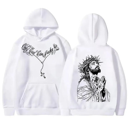 Men's Vintage Washed Oversized Round Neck Cotton T-Shirt - Bold Jesus Graphic, Distressed Christian Clothing, Basic Faith-Based Fashion, Casual Short-Sleeve Holiday Summer Top - View 14