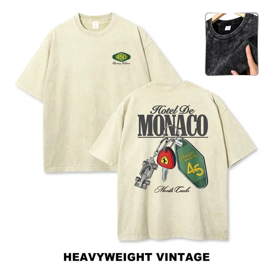 Hotel De Monaco Racing Poster Vintage Washed Tee 90s Men's Graphic Tee t Shirts Funny Graphic Tee Good Graphic Tees Graphic Tees Streetwear Outfits Men Vacation Outfits Oversized Tshirt Men,back to school,back to school shopping - View 1