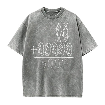 2 Fishes 5 Breads Jesus Feeds The 5000 Christian Bible Verses T-Shirt Knit Classic - View 9