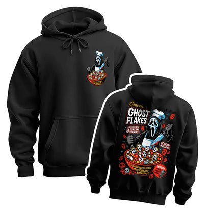 Men’s Vintage Halloween Ghost Graphic Hoodie, Funny Horror Front and Back Print Pullover Sweatshirt, Oversized Spooky Streetwear Hoodie for Halloween Party, Fall and Casual Daily Wear - View 1