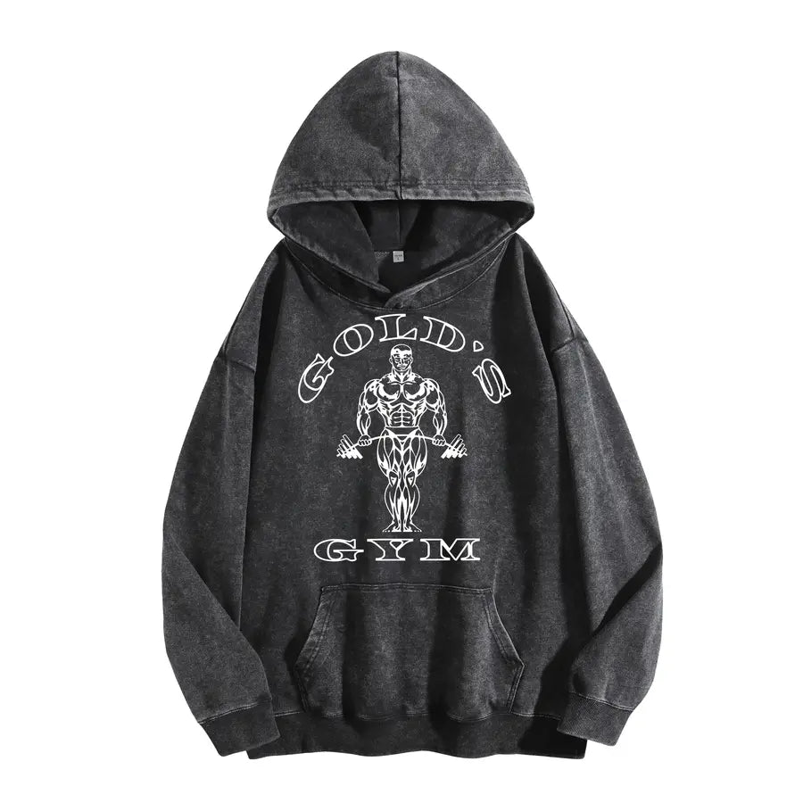 Holafish GYM Print Acid Wash Hoodie 2 Patterns To Choose Minimalist Hoodie Essential For Fitness Enthusiasts Vintage 2026 Unisex Sweatshirt Oversized Loose Fit Winter Warm Streetwear Casual Tunic graphic - View 16