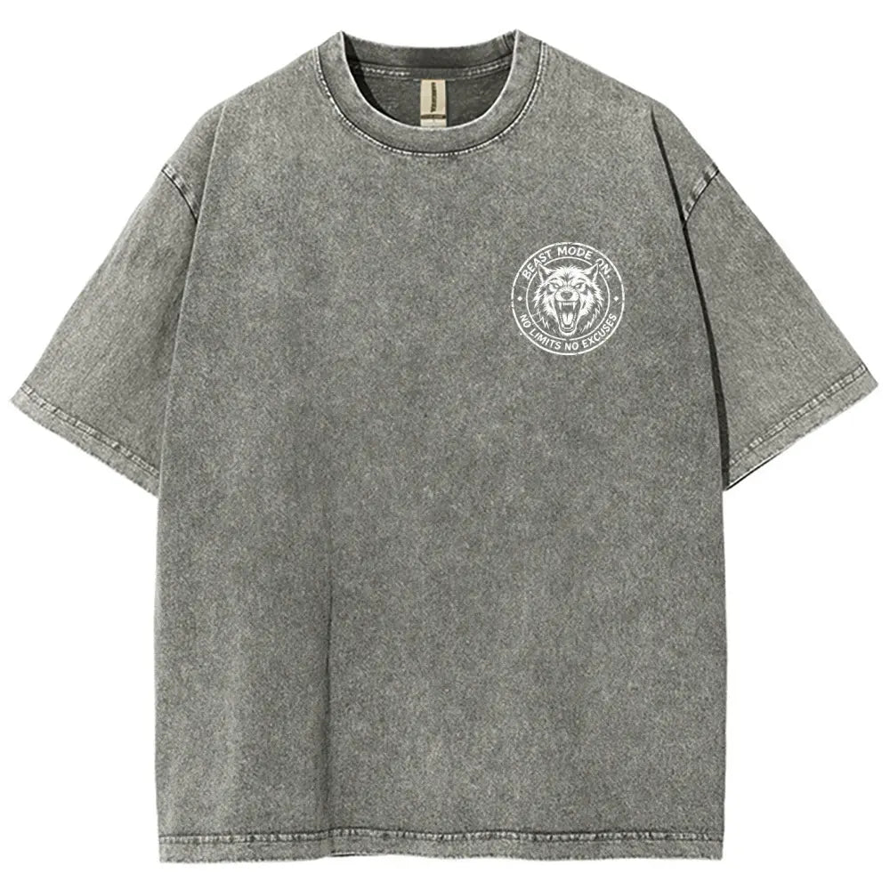 Sport Gym Wolves Oversized Tee Oversize Unisex Washed T-Shirt for Women and Men's Unisex Fit Batik Cotton Oversize Streetwear Menswear Super Soft Pre-Shrunk,back to school,back to school shopping,clothes for back to school,first day of school outfits - View 6