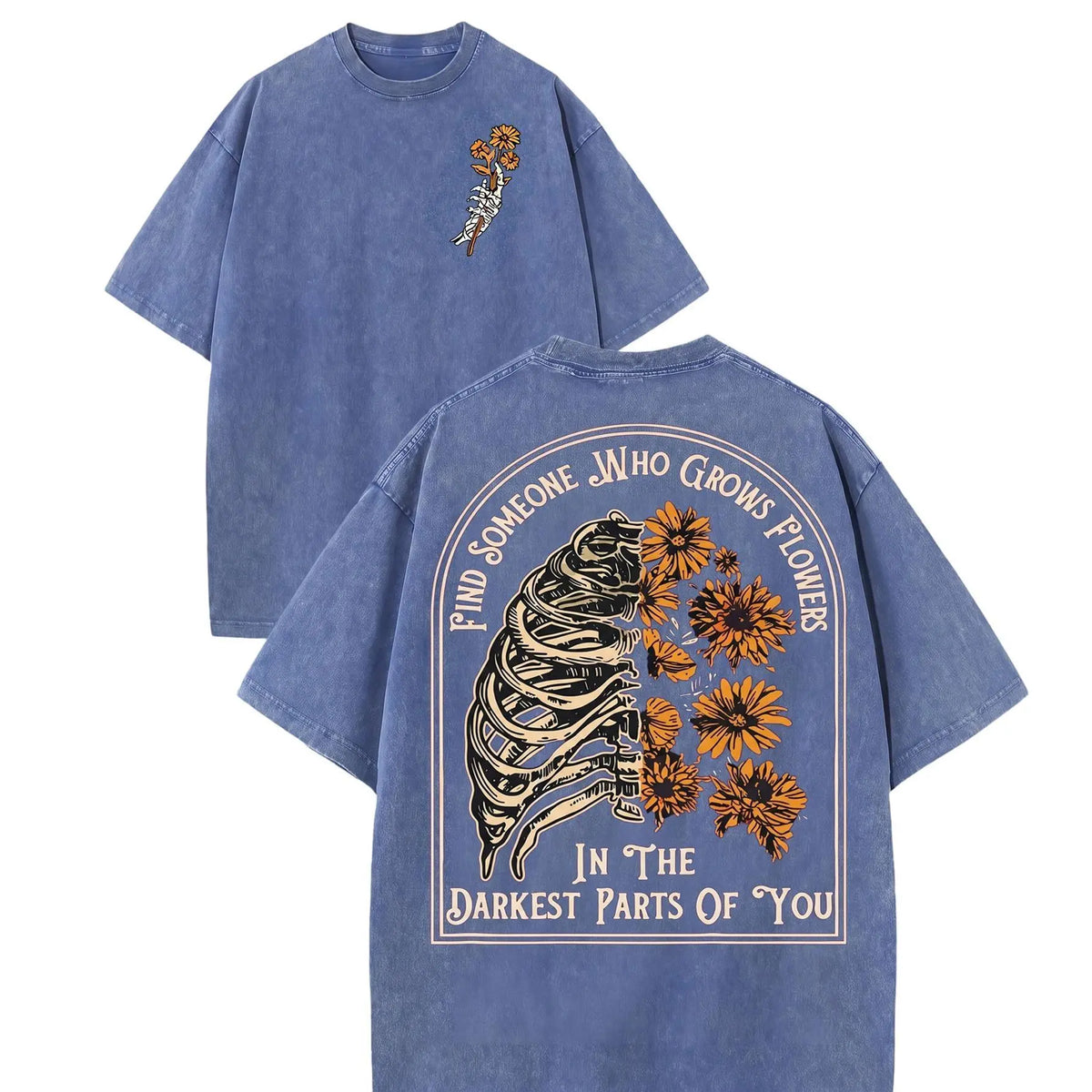 Men's Shortleeve Sunflower Graphic T-Shirt - 230g 100% Soft Washed Cotton, Round Neck, Digital Print, Vivid Color Hold, Casual All-Season Men's Clothing, Graphic Tops - View 12