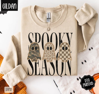 Spooky Season Gildan Sweatshirt, Trendy Women's Halloween Crewneck - View 6