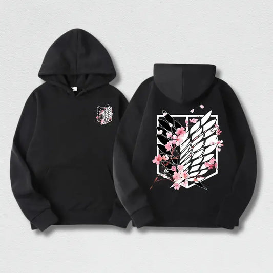 Men's Attack on Titan Graphic Hoodie - Menswear Streetwear Clothing, Harajuku Anime Pullover, Cool Dacron Clothes for Party & Halloween Outfits, S Size Tops, Casual Fashion Apparel, T-Shirt - View 1