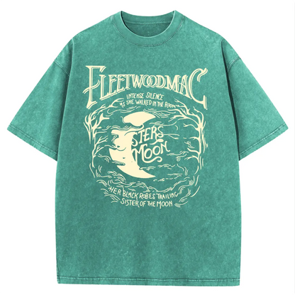 [S-5XL!]Holafish Acid Wash Vintage Moon Pattern T-Shirt Update DTG Pure Cotton Streetwear Graphic Vintage Tees Menswear Womenswear Crewneck Tshirt Summerwear - View 10