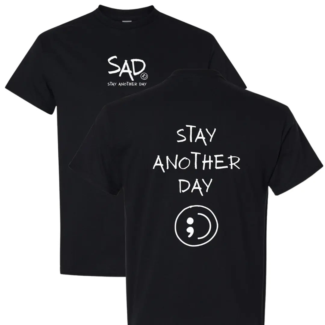 Stay Another Day Men's Cotton Graphic T-Shirt - Short-Sleeve, Loose Fit, Round Neck Crewneck, Minimalist Casual Positivity Graphic Mental Health Awareness Menswear Top, Tshirt - View 8