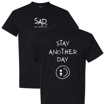 Stay Another Day Men's Cotton Graphic T-Shirt - Short-Sleeve, Loose Fit, Round Neck Crewneck, Minimalist Casual Positivity Graphic Mental Health Awareness Menswear Top, Tshirt - View 8
