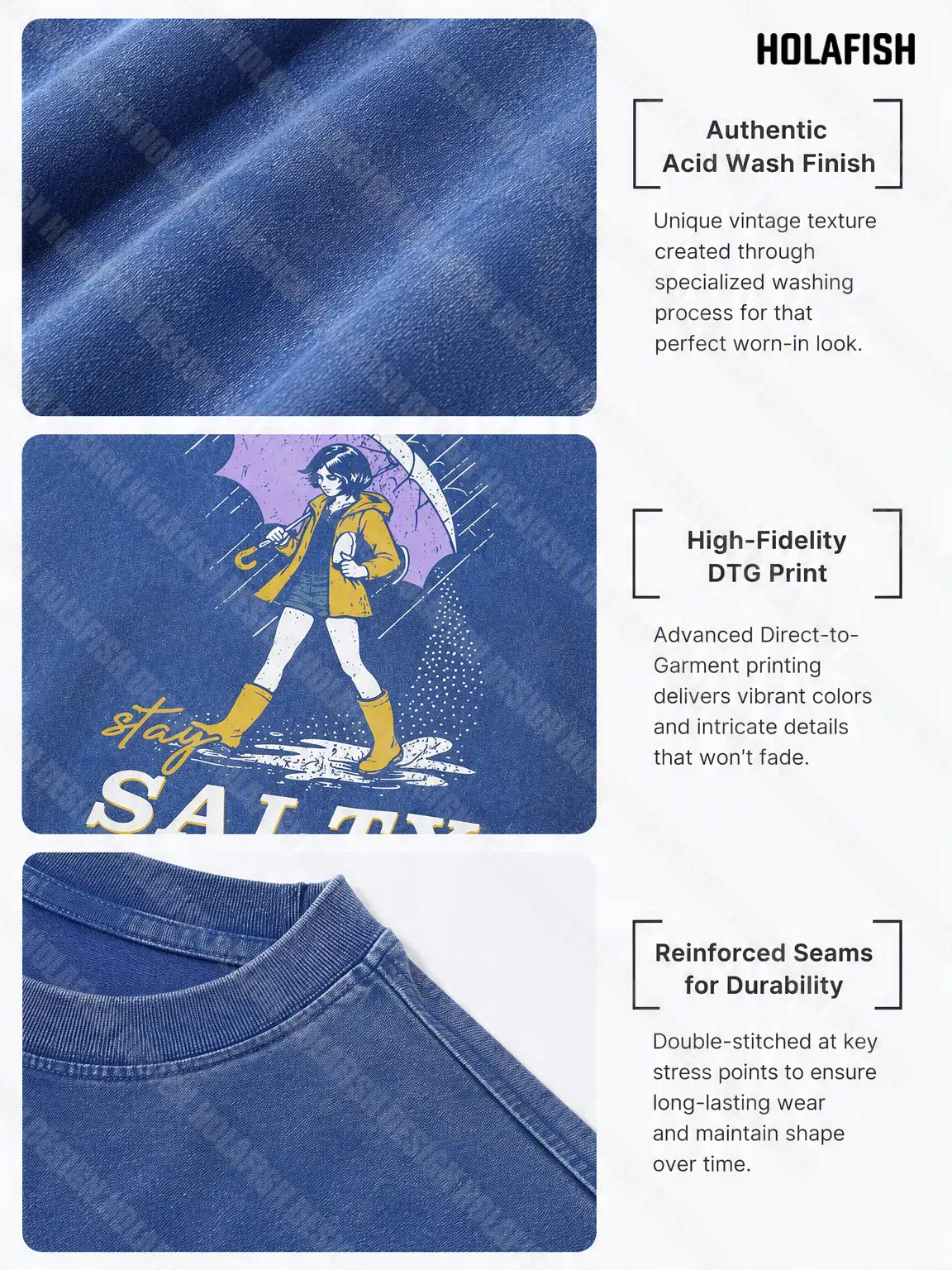 Holafish Women's Vintage Acid Wash Graphic Tee, Soft Cotton Short Sleeve Top, Casual T Shirt For Summer 2026 Daily Vacation Light Outfit Back To School Boho Tops - View 2