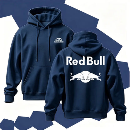 Racing Graphic Hoodie, Men's Cotton Pullover Sweatshirt, Vintage Streetwear Hoodie, Bold Back Print Casual Long Sleeve Top - View 4