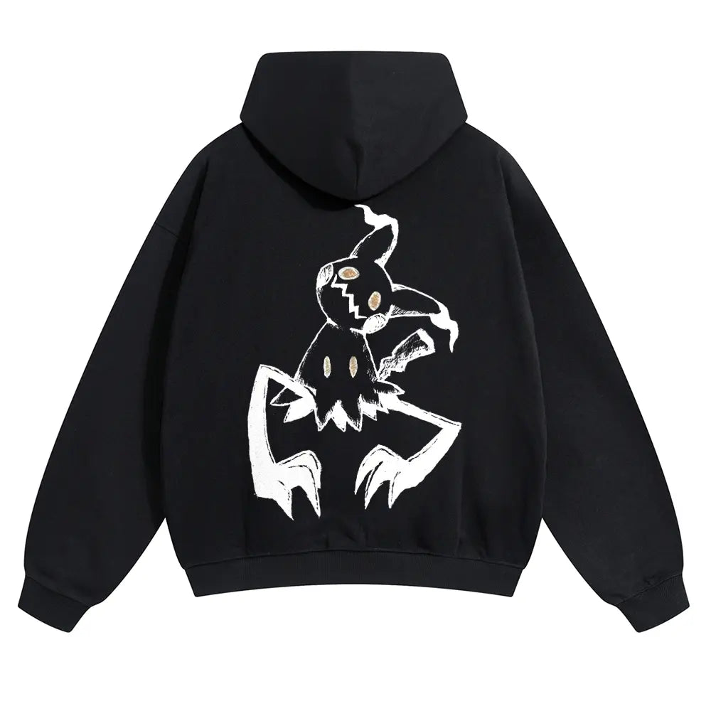 Unisex Dark cute ghost style playful smiling face Graphic hoodie Personalized Pattern Y2k Clothing Round Neck hoodie,Women's Clothing, Menswear, Top, Vintage Style,Summer Casual Oversized - View 1